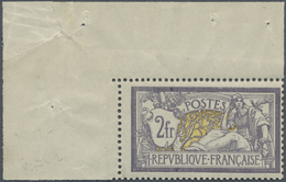 ** Frankreich: 1900, Freimarke: Allegorie, Type Merson 2 Fr, Postfrisch Aus Der Linken Oberen Bogenecke, Rand Mit - Oblitérés