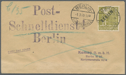 Berlin: 1948, 1 Mark Schwarzaufdruck Auf (nichtamtlichem) FDC Zur Eröffnung Des Postschnelldienstes, - Autres & Non Classés