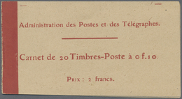 ** Frankreich: 1913. Complete Booklet 10c Red Semeuse Camée. Paper X Chalky White. Small Red Spot On Pergamin Pro - Oblitérés