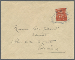 Br Frankreich: 1914, 10c. Red, Valenciennes Chamber Of Commerce Issue On Local Cover Clearly Oblit. By Oval "CHAM - Oblitérés