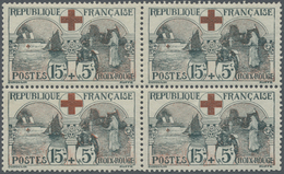 **/ Frankreich: 1918, Red Cross 15 C. + 5 C., Block Of 4, Mint Never Hinged, Fine - Oblitérés