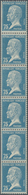 ** Frankreich: 1924, 75 C. Pasteur, Rollenmarke, 6er-Streifen, Postfrisch Mit Teils üblicher Rollenzähnung. (Maur - Oblitérés