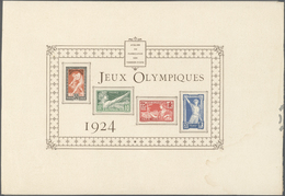 Frankreich: 1924, Olympische Spiele Als "épreuve Collective Grand Format", Ecke Rechts Unten Mit Wasserschaden - Oblitérés