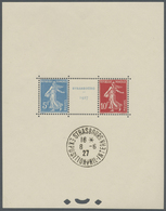 **/O Frankreich: 1927, Blockausgabe Zur Briefmarkenausstellung In Strasbourg, Ausgesucht Schöner Luxusblock,  Postf - Oblitérés