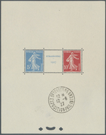 O Frankreich: 1927, Blockausgabe Zur Briefmarkenausstellung Straßburg, Format 105 X 139 Mm, In Gestempelter Erha - Oblitérés