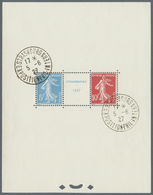 O Frankreich: 1927, Blockausgabe: Briefmarkenausstellung Straßburg, Marken In Zeichnung Säerin Auf Glattem Grund - Oblitérés