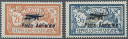 ** Frankreich: 1927, 2 Fr. Und 5 Fr. „Poste Aerienne”, Seltener Postfrischer Zentrierter Luxus-Satz (Maury €1.100 - Oblitérés
