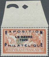 ** Frankreich: 1929, 2 + 5 Fr. Philatelie-Ausstellung Le Havre, Makelloses Postfrisches Luxusstück Vom (angefalte - Used Stamps