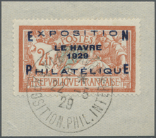 Brrst Frankreich: 1929, Philatelie-Ausstellung Le Havre 2 Fr (+5 Fr), Orangerot/ Hellblau, Zentriertes Luxus-Stück, - Used Stamps