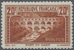 * Frankreich: 1930, 20fr. Pont Du Gard, Perf. 11, Mint O.g. With Hinge Remnant And Partly Irregular White Gum St - Used Stamps