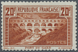 ** Frankreich: 1929, Freimarken: Bauwerke, 20 Fr. Rotbraun, Postfrisch, Fotoattest Drayfus (Yvert € 2.400,-). - Used Stamps