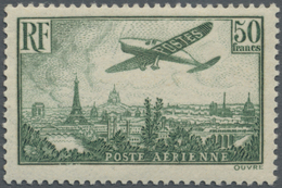 ** Frankreich: 1936, Flugpostmarke 50 Fr. In Seltener Farbe „dunkelgrün”, Leuchtend Farbintensives Exemplar In De - Used Stamps
