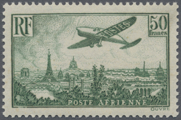 * Frankreich: 1936, Airmails 50fr. Dark Green, Better Shade, Slight Indication Of Soiling At Upper Right, Mint O - Used Stamps