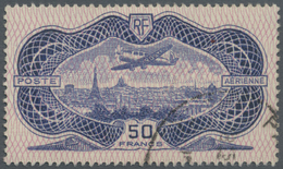 O Frankreich: 1936, 50 Fr Aerplane Over Paris, Cancelled With A Clear Postmark - Used Stamps