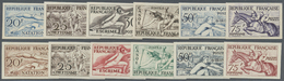 ** Thematik: Sport / Sport: 1953, France. Definitive Sport. Lot Of 1 Imperforate Set And 3 Different Color Proof Sets. S - Other & Unclassified