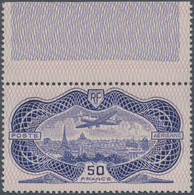 ** Frankreich: 1936, Flugpostmarke: Flugzeug über Paris, Taufrisches Oberrandstück In Der Guten Variante Mit KOPF - Used Stamps