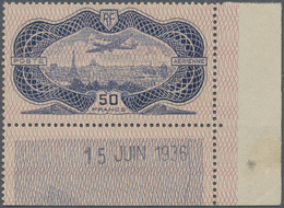 * Frankreich: 1936, 50 Fr Flugpostausgabe, Ungebraucht Vom Unteren Rechten Eckrand, Dort Mit Druckdatum, Gummi M - Used Stamps