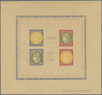 (*) Frankreich: 1937. Essay On Ungummed Paper, Imperforate, Colored, Format And Frame Differs From Pexip, Corner C - Used Stamps