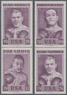 ** Thematik: Sport-Boxen / Sport-boxing: 1964, Slania Privatmarken Mit Abb. Von Box-Champions, Zwei Senkrechte Paare In  - Pugilato