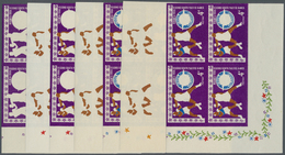 ** Thematik: Sport-Boxen / Sport-boxing: 1967, Cook Islands. Imperforate Progressive Proof (14 Phases) In Corner Blocks  - Boxing