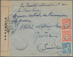 Br Frankreich: 1945, Lot Of 3 Covers From February/March 1945 With Various Frankings "arc De Triomphe" To The Red - Used Stamps