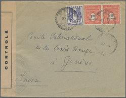 Br Frankreich: 1945, Lot Of 3 Covers From January/April 1945 With Various Frankings "arc De Triomphe" To The Red - Used Stamps