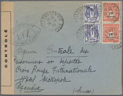 Br Frankreich: 1945, Lot Of 3 Covers From March/April 1945 With Mixed Or Multiple Franking "arc De Triomphe" And - Used Stamps