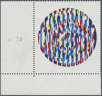 ** Frankreich: 1980, Modern Art 4,00fr. 'Peace From Yaacov Agam' From Lower Left Corner With MISSING BLACK COLOUR - Oblitérés