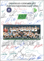 Thematik: Sport-Fußball / Sport-soccer, Football: 1990, Gedenkblatt Zur Fußball WM 1990 Mit Sonderstempel FRANKFURT (MAI - Altri & Non Classificati