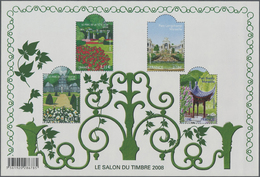 ** Frankreich: 2008, Salon Du Timbre Paris Miniature Sheet With MISSING GOLD Printing With Normal Miniature Sheet - Oblitérés