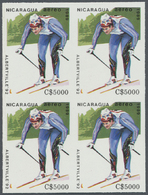 ** Thematik: Sport-Wintersport / Sport-winter Sports: 1989, Nicaragua. Complete IMPERFORATE Set "Winter Olympics Albertv - Inverno