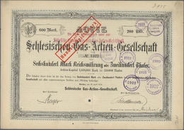 Thematik: Technik-Energie / Technic-energy: 1874: DEUTSCHLAND, Schlesische Gas-Aktien-Gesellschaft, Breslau 1874, Aktie - Altri & Non Classificati