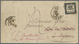 Br Frankreich - Portomarken: 1877, 25c. Black, Marginal Copy With 12mm Left Margin, On Local Lettersheet From "DI - 1859-1959 Storia Postale