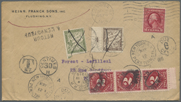 Br Frankreich - Portomarken: 1915, 10c. Brown And 20c. Olive On Incoming Cover From FLUSHING/USA To PARIS, Which - 1859-1959 Storia Postale