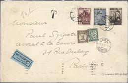 Br/ Frankreich - Portomarken: 1936, Somewhat Heavier Airmail Envelope From WIEN FLUGPOST 7.X.36 Taxed "T" In Paris - 1859-1959 Covers & Documents