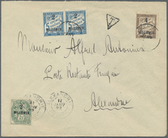 Br Französische Post In Ägypten - Alexandria - Portomarken: 1922. Envelope Addressed To 'Poste Restaute Francaise - Other & Unclassified