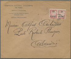 Br Französische Post In Ägypten - Alexandria - Portomarken: 1922. Stamp Less Envelope Headed 'Comptoir National D - Autres & Non Classés