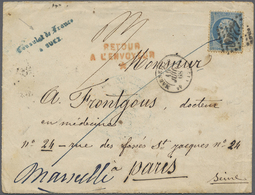 Br Französische Post In Ägypten - Port Said: 1868. Envelope Written From The 'Consulat De France A Suez' With (co - Other & Unclassified