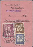 Br Berlin: 1962: POSTLAGERKARTE Beim Postamt Berlin-Charlottenburg 7, Zweigpostamt Im Bahnhof Zoo Vom 1 - Autres & Non Classés