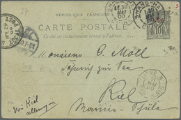 GA Französische Post In China: 1900, French Stationery Card 10 C "China" With "SHANGHAI LOCAL POST MY 29 00" And - Other & Unclassified