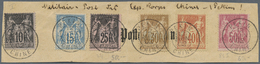 Brrst Französische Post In China: 1902, 10 - 50 C. Allegorie Auf Briefstück, Verwendet "PEKIN 12 JUIN 02" Für Die Ex - Other & Unclassified