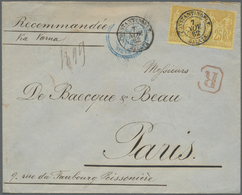 Br Französische Post In Der Levante: 1882. Registered Envelope Addressed To France Bearing French 'Type Sage' Yve - Other & Unclassified