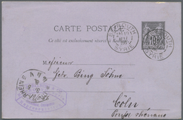 GA Französische Post In Der Levante: 1886, 10c. Black On Lilac Postal Stationery Card Tied By "BEYROUTH SYRIE 10/ - Altri & Non Classificati