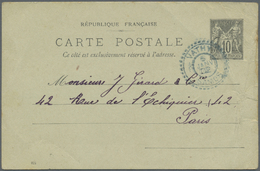 GA Französische Post In Der Levante: 1902. French 'Type Sage' Postal Stationery Card 10c Black/grey Cancelled By - Other & Unclassified