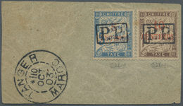 Brrst Französische Post In Marokko: 1903, Portomarken Als Freimarken 5 Auf 5 C. Hellblau Und 10 Auf 10 C. Schwarzbra - Autres & Non Classés