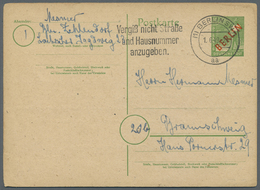 GA Berlin - Ganzsachen: 1949, 10 Pfg. Rotaufdruck Als Portogerechte Verwendung Aus "BERLIN SW 11 1.6.49 - Other & Unclassified