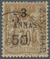 O Französische Post In Zanzibar: 1897, 30c Brown Sage Issue With Type III Surcharges (from Position 15): 5 Annas - Other & Unclassified