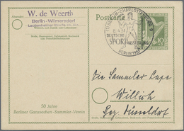 GA Berlin - Ganzsachen: 1952, Berliner Philharmonie, Sonderganzsache 10+ 5 Pf (Typ 2 Mit Zudruck "50 Ja - Altri & Non Classificati