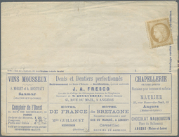 GA Frankreich - Ganzsachen: 1871 Ca. Anzeigen-Umschlag Aus Trévise (S. Maine & Loire - Angers), Vs Auffrankiert M - Altri & Non Classificati