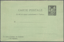 GA Frankreich - Ganzsachen: 1879, 15 C. Sage, Ungebrauchte Doppelkarte In Guter Erhaltung, Kleine (Radier-)Spuren - Other & Unclassified
